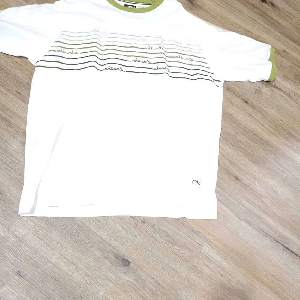 Ecko Unlimited White Tee with Green Collar